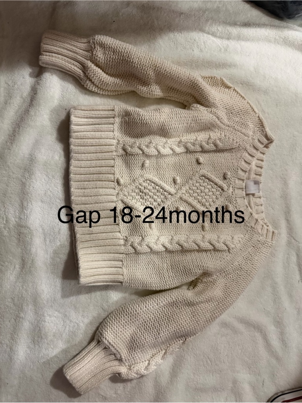 GAP Cream Cable-Knit Crewneck Sweater